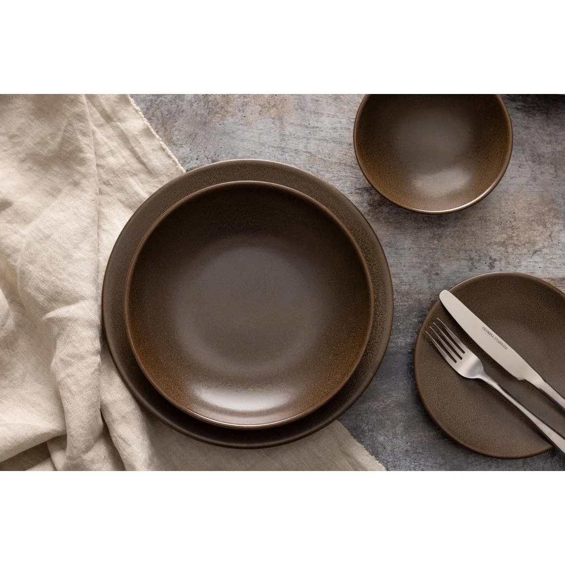 Olympia Ember Low Coupe Bowls Mahogany 230mm (4 Pack) - Image 3