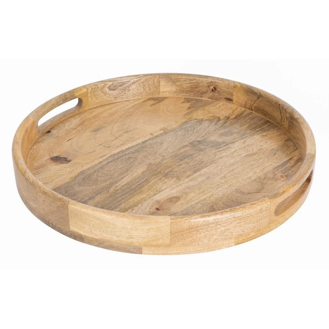 Olympia Mango Wood Round Deep Sided Tray 400mm - Image 1