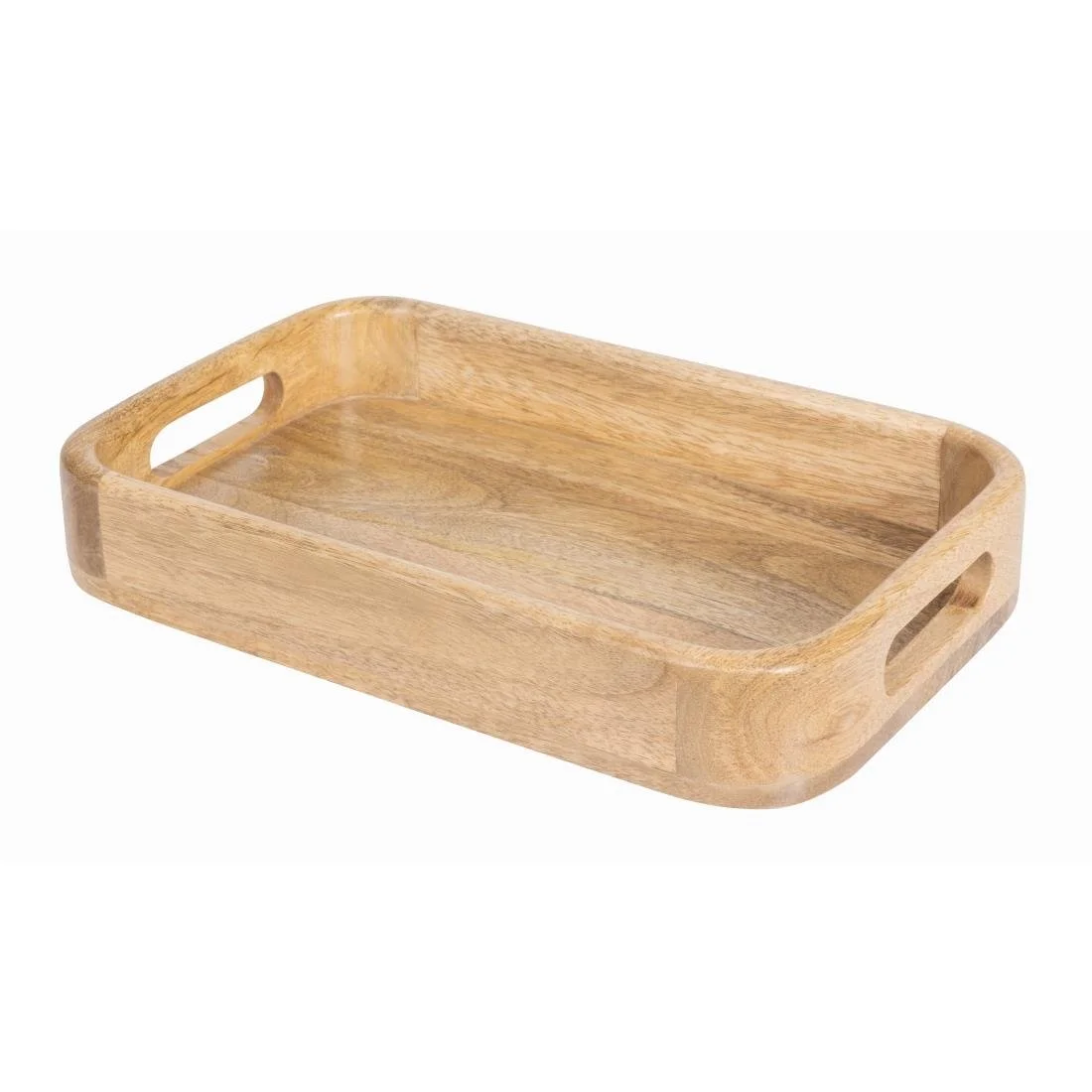 Olympia Mango Wood Rectangular Deep Sided Tray 300x190mm - Image 1
