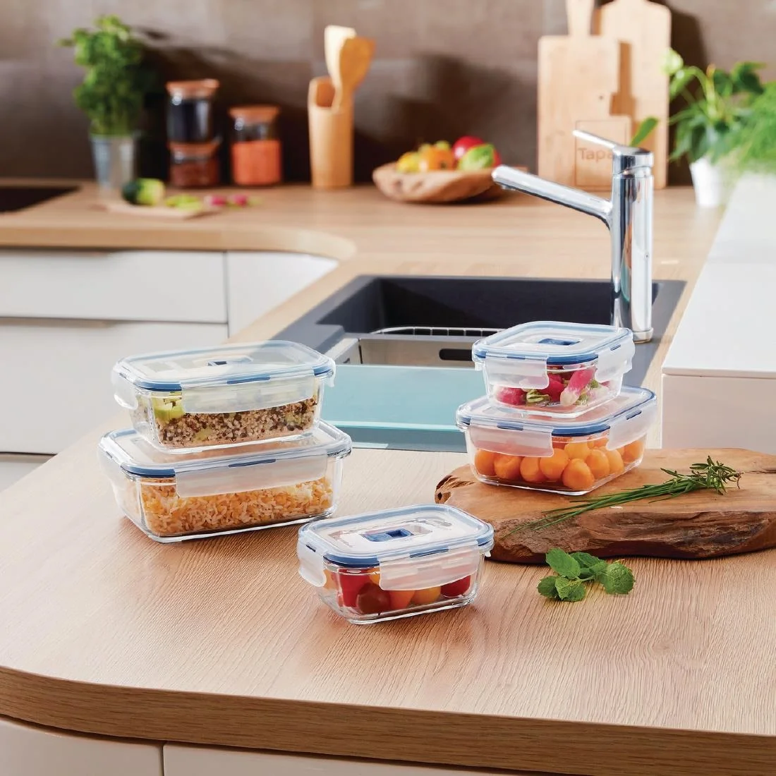 Luminarc Pure Box Active Containers and Lids 190x140mm (6 Pack) - Image 3