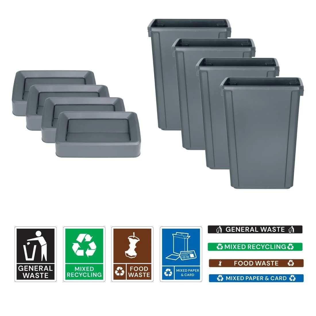 Jantex Slim Bin Lid Label - Mixed Paper & Card - Image 5