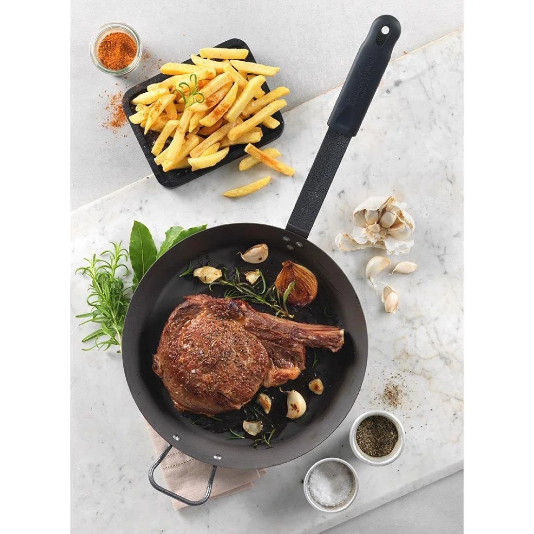 Samuel Groves Professional Seasoned Carbon Steel Frying Pan 30cm - Image 2