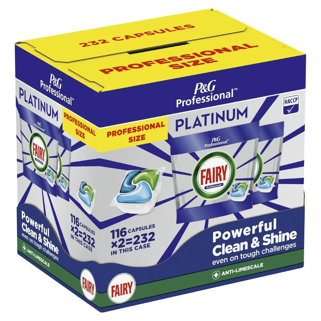 Fairy Professional Platinum Dishwasher Capsules Original 116 Caps (2 Pack) - Image 3
