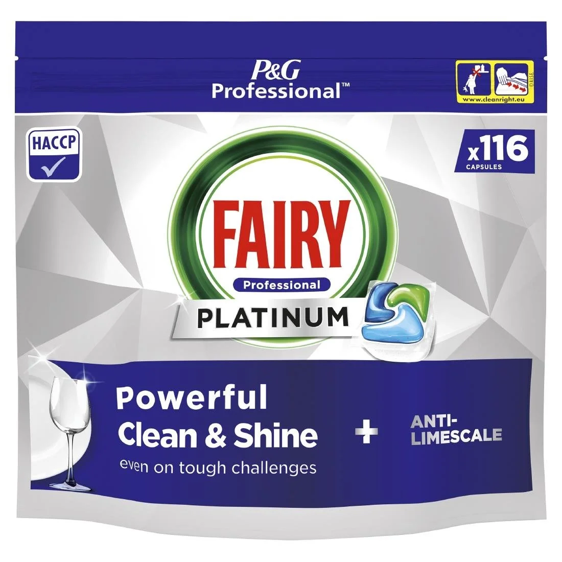 Fairy Professional Platinum Dishwasher Capsules Original 116 Caps (2 Pack) - Image 1