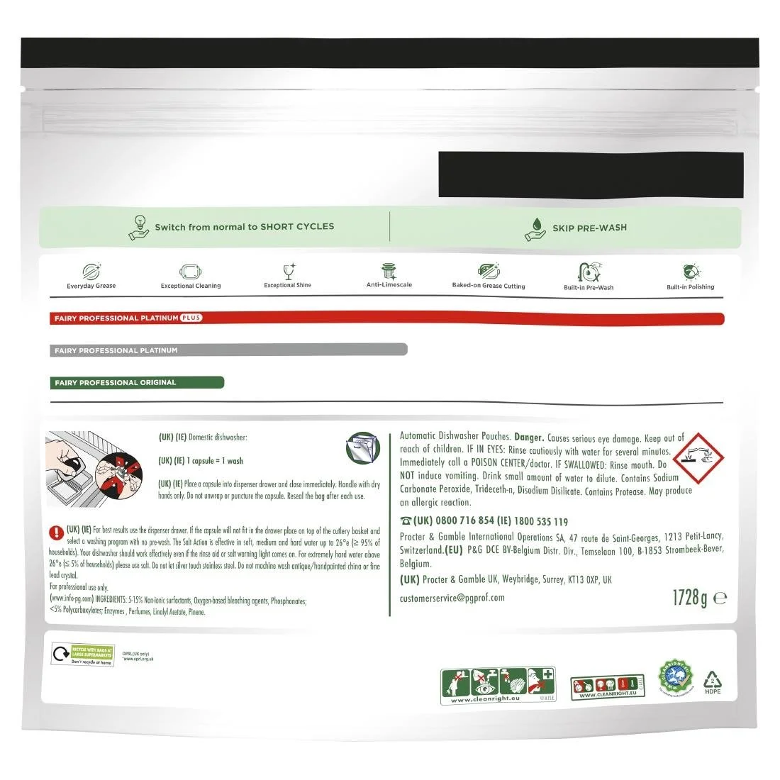 Fairy Professional Platinum Dishwasher Capsules Lemon 116 Caps (2 Pack) - Image 2