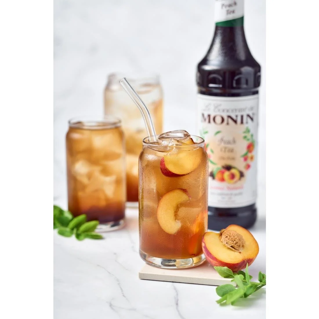 Monin Peach Tea Concentrate 1Ltr - Image 2