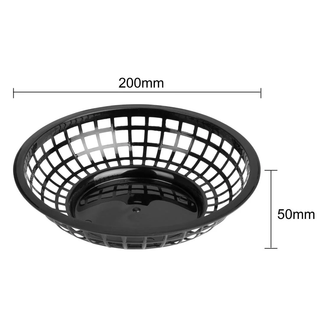 Olympia Kristallon PP Food Baskets Round Black 200x50mm (6 Pack) - Image 7
