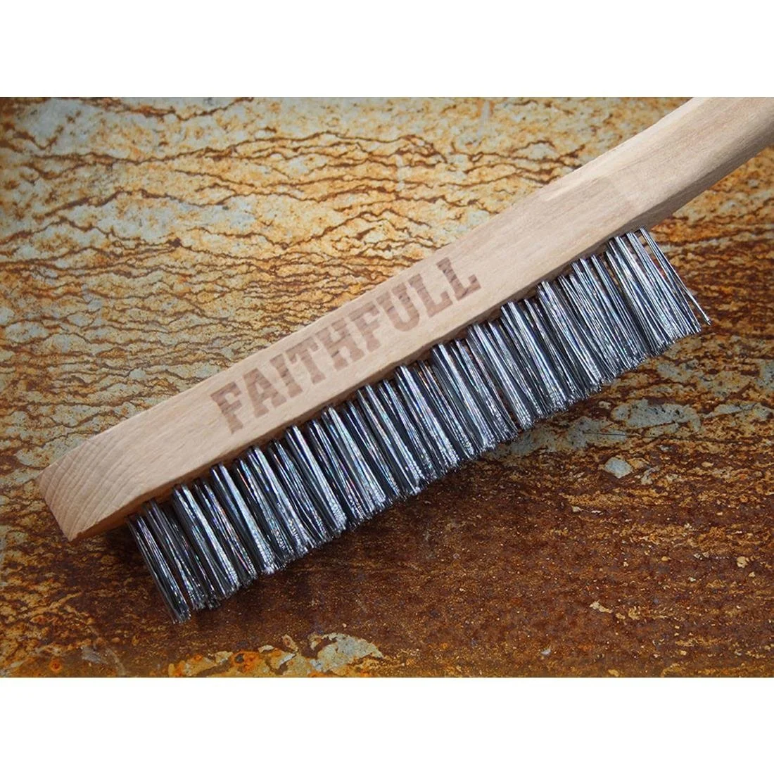 Faithfull Heavy Duty Wire Grill Brush 4 Row - Image 2