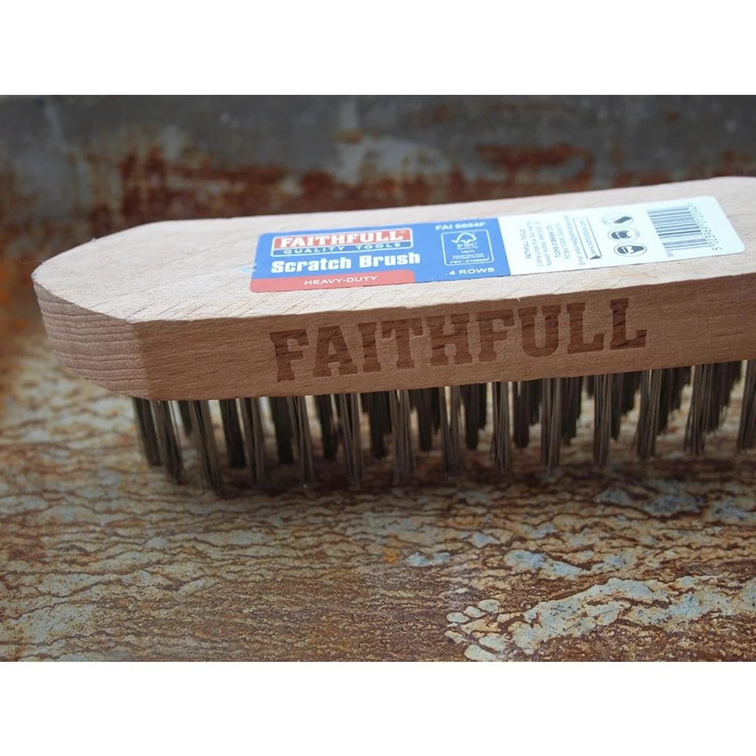 Faithfull Heavy Duty Wire Grill Brush 4 Row - Image 3