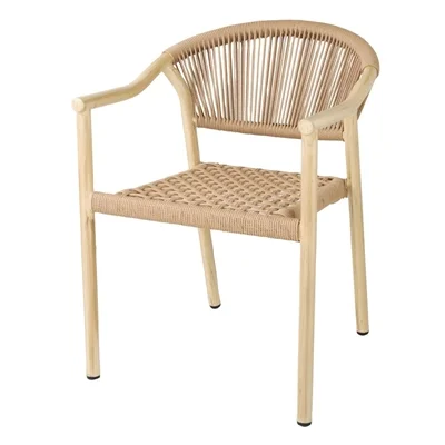 Bolero Dune PE Twist Rattan Outdoor Armchair Honey (4 Pack) - Image 1