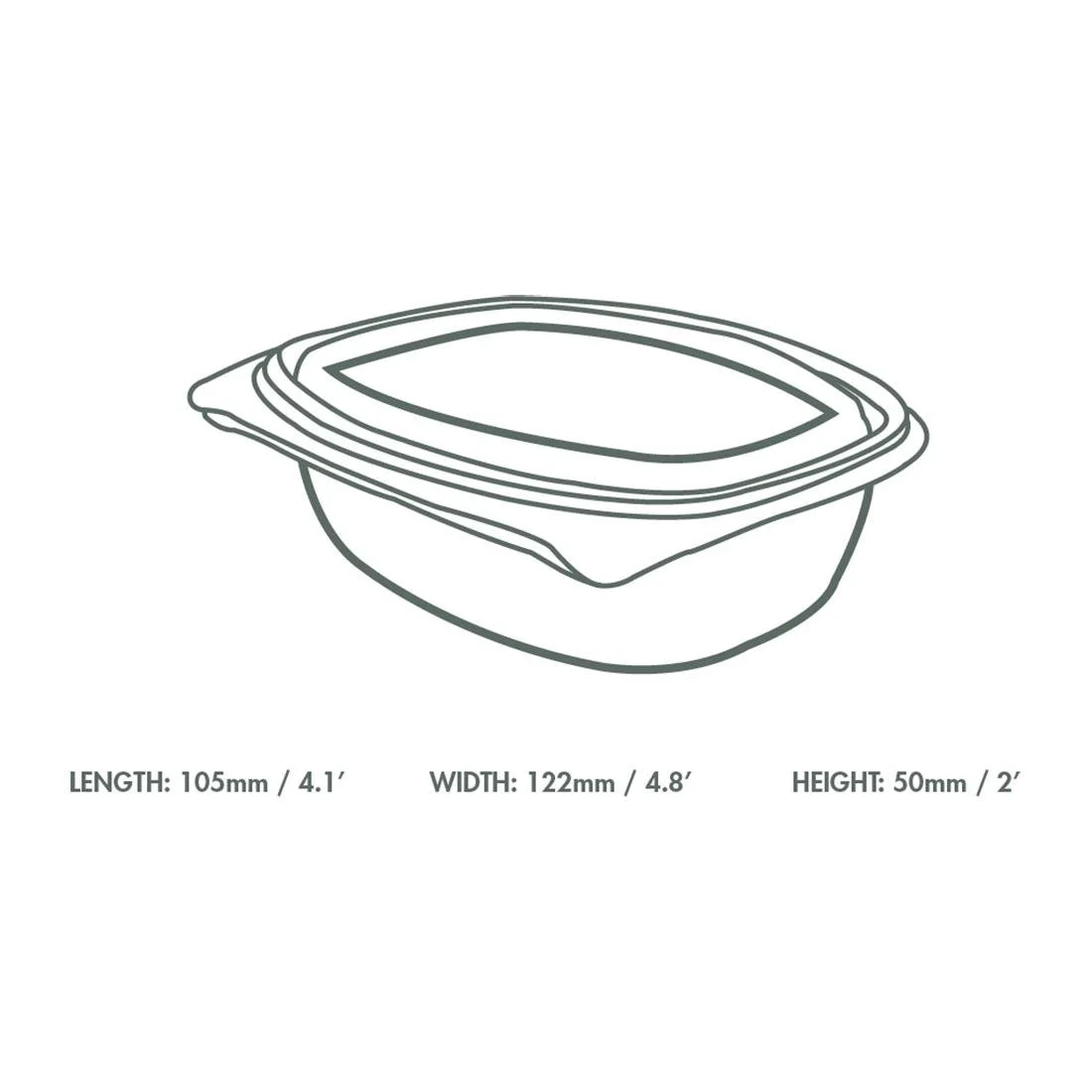 Vegware PLA Hinged Deli Containers 8oz (300 Pack) - Image 2