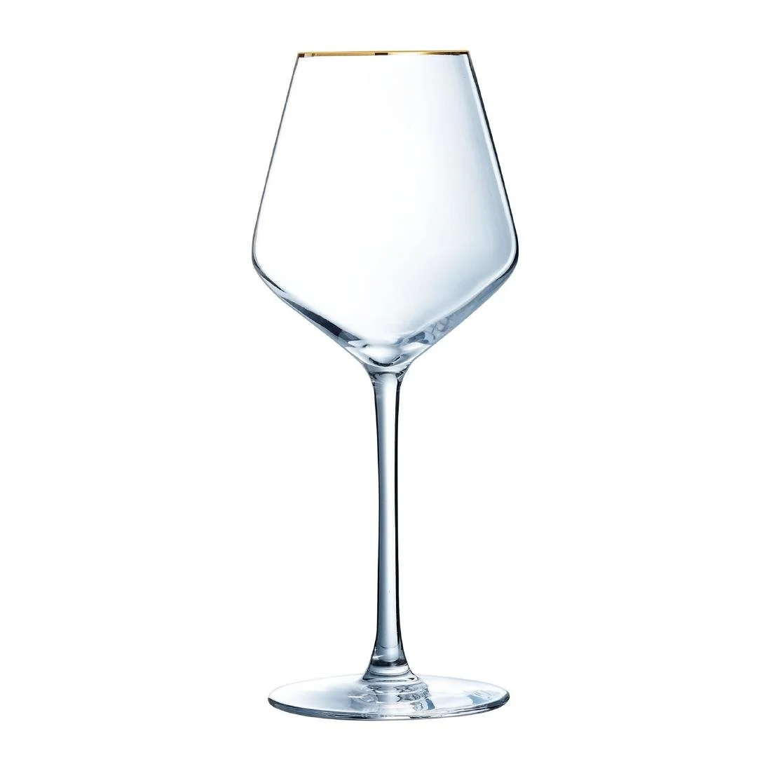 Cristal d'Arques Ultime Gold Band Wine Glasses 380ml (8 Pack) - Image 1