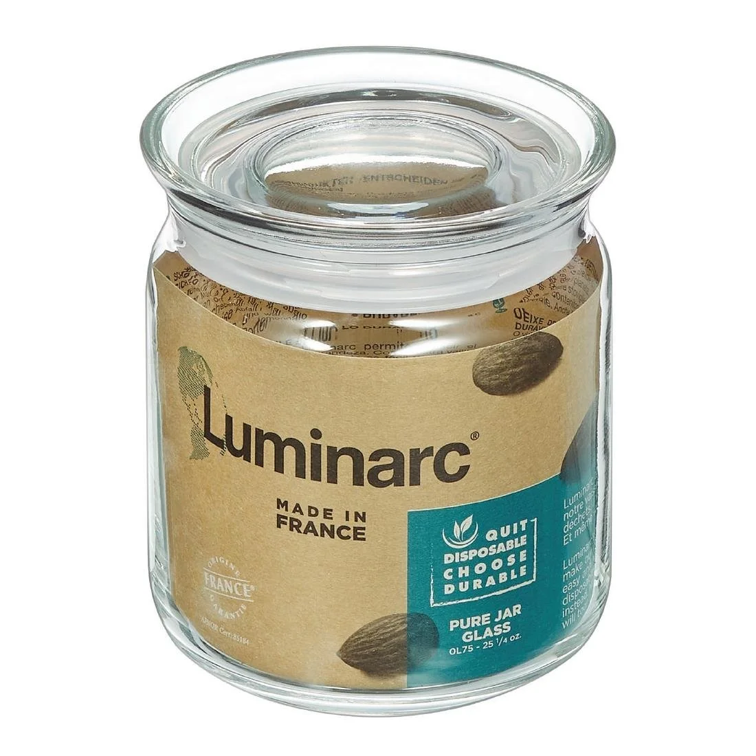 Luminarc Pure Jars with Glasses Lids 750ml (6 Pack) - Image 4