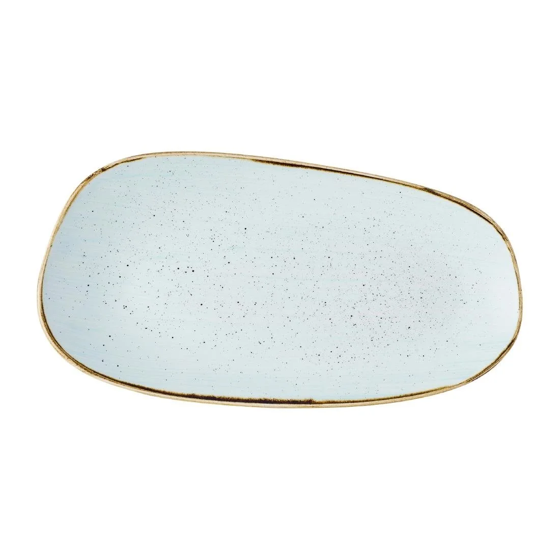 Churchill Stonecast Opal Oblong Plates Duck Egg Blue 350x185mm (6 Pack) - Image 1