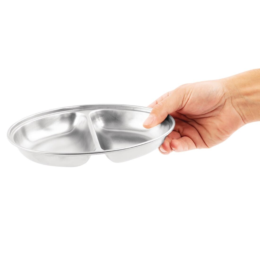 "Olympia Oval Vegetable Dish Two Compartments 200mm"