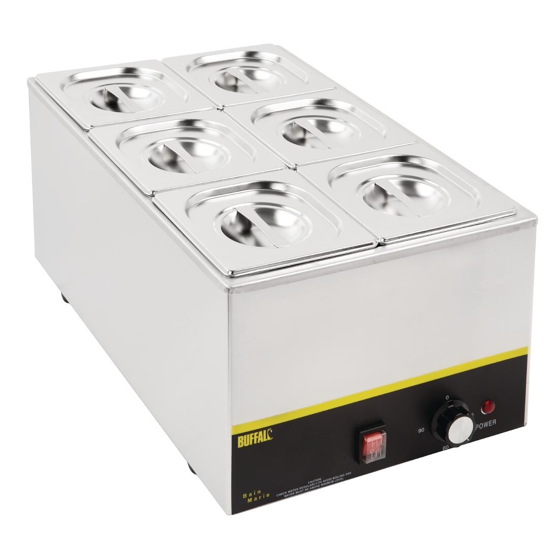 Vogue Stainless Steel Gastronorm Pan Set 6 x 1/6 with Lids