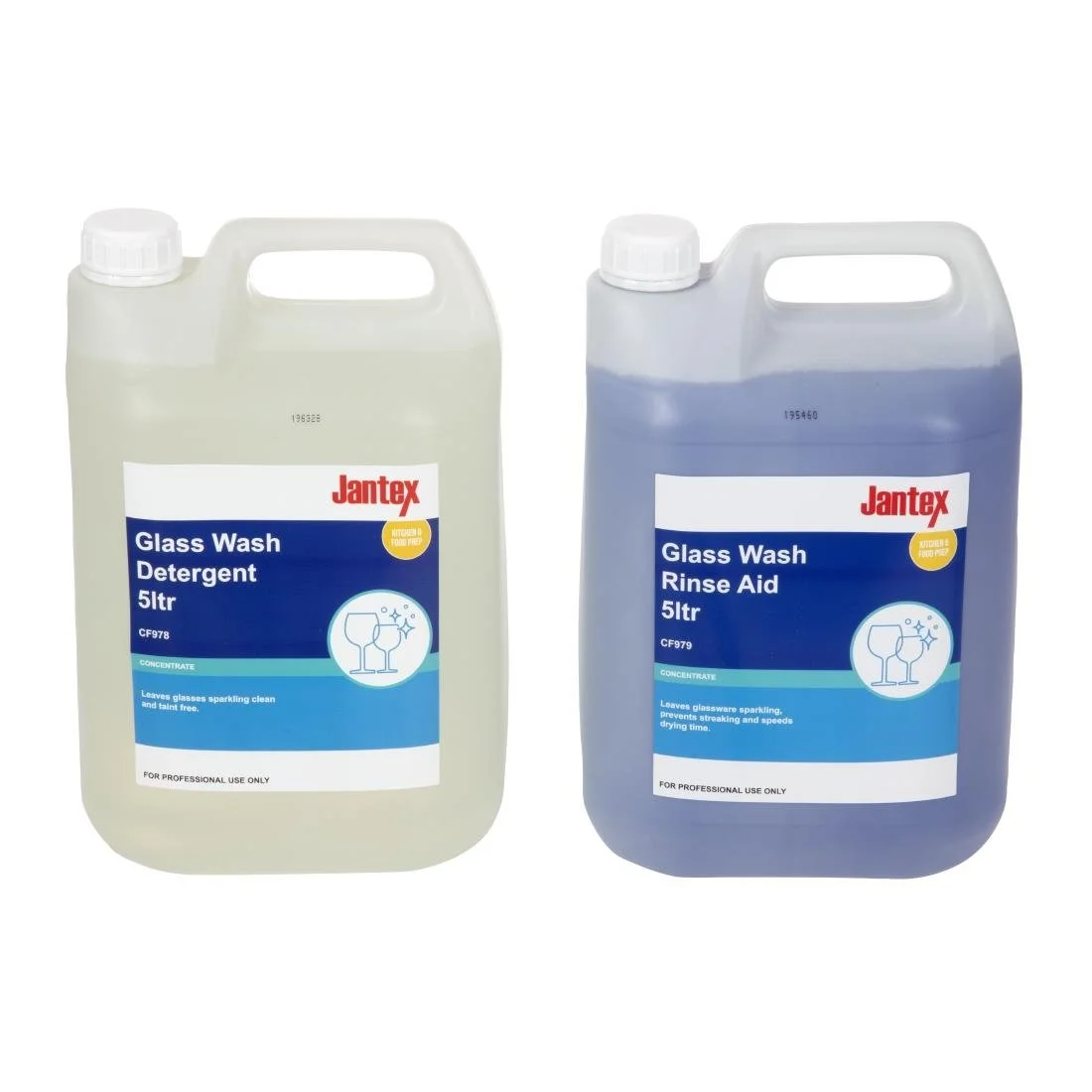 Jantex Glasswasher Detergent and Rinse Aid Concentrate 5Ltr (2 Pack) - Image 1