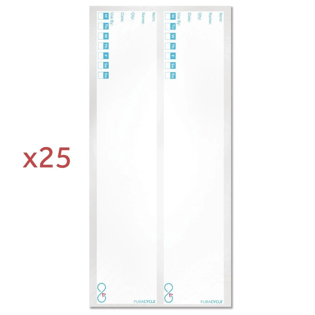 Puracycle Reusable Day Bottle Label Pack (25 Labels, 2 Cloths) + Free Pens - Image 5