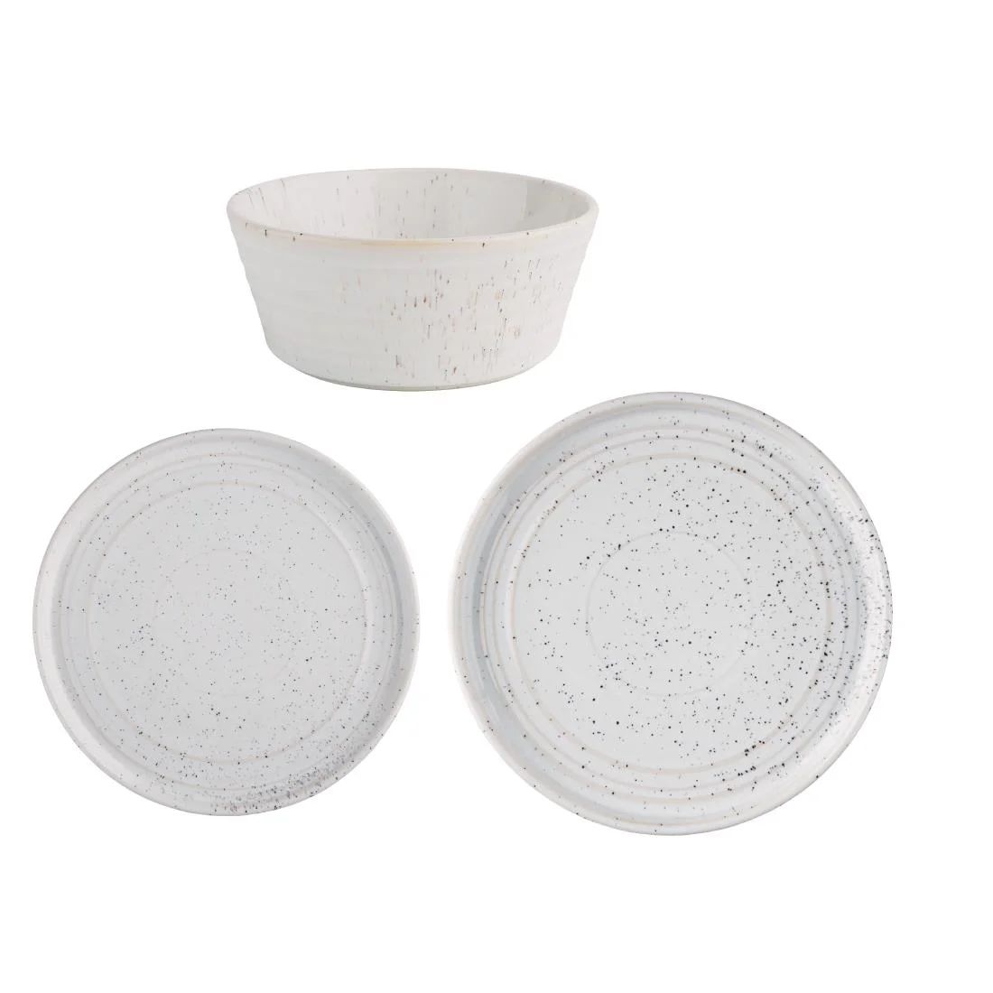 Olympia Cavolo Serve Like A Pro 18-Piece White Speckle Dinner Set - Image 1