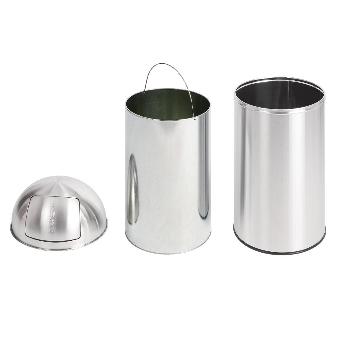 Bolero Bullet Bin Silver 40Ltr