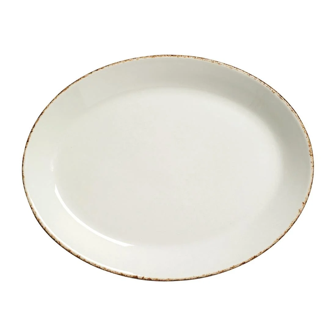 Steelite Brown Dapple Oval Coupe Plates 280mm (12 Pack) - Image 1