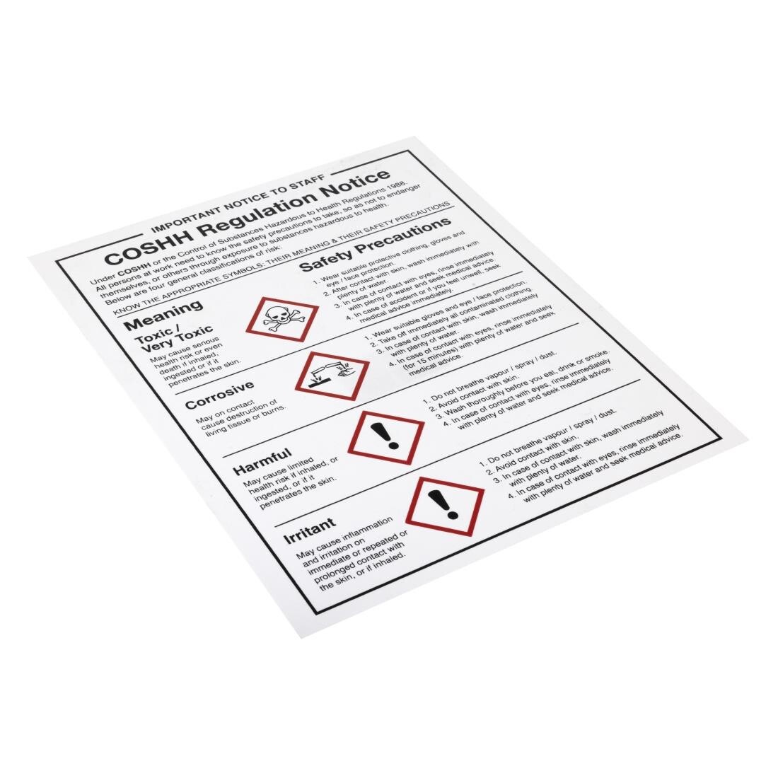 COSHH Regulations Sign