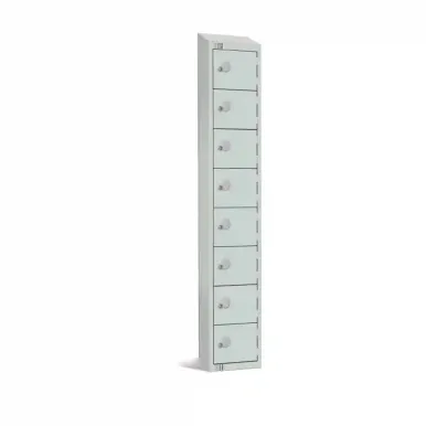 Elite Eight Door Coin Return Locker with Sloping Top Grey