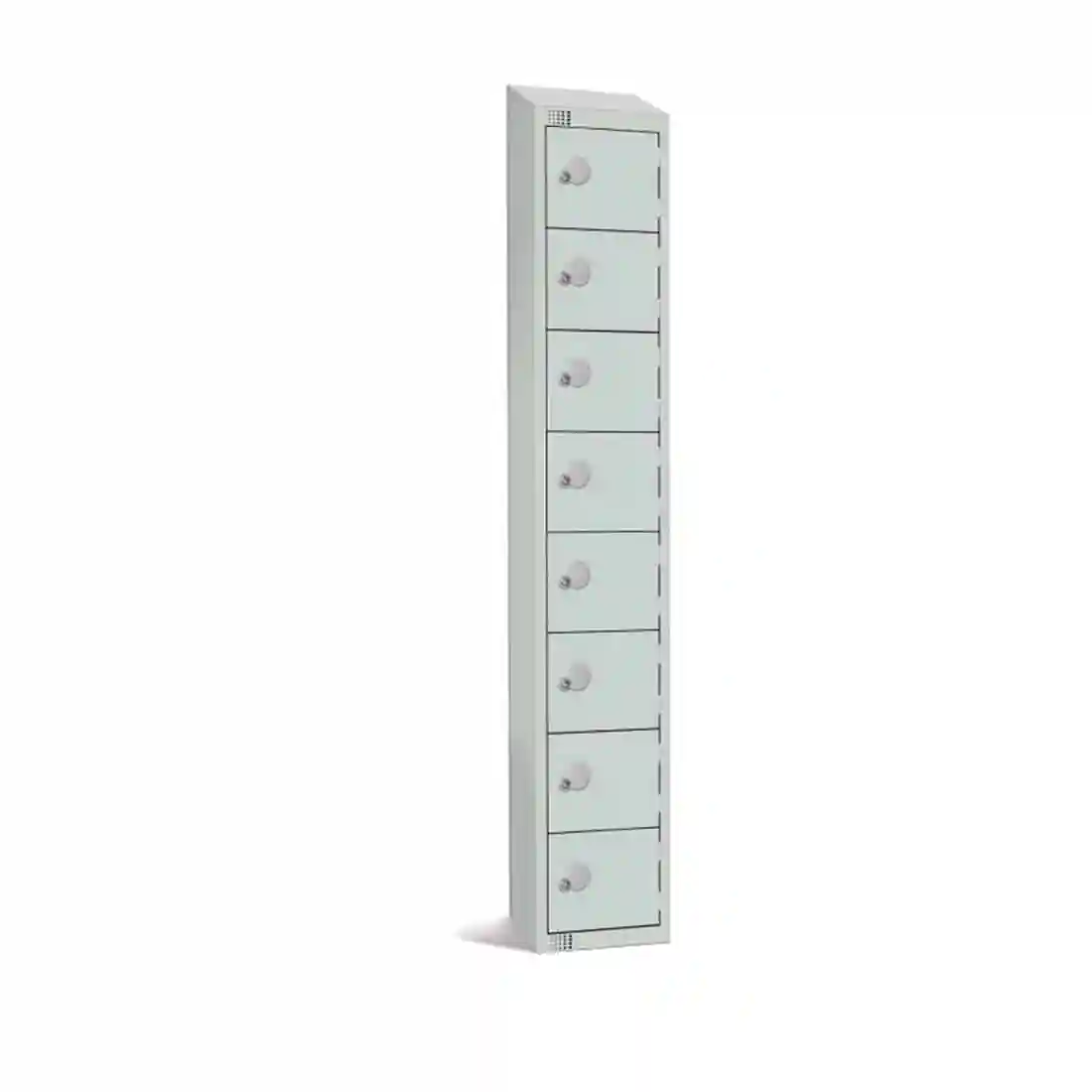 Eight Door Padlock Locker with Sloping Top Grey