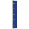 Elite Five Door Coin Return Locker Blue