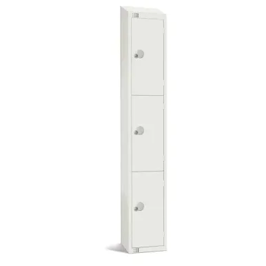 Elite Three Door Manual Combination Locker Locker White with Sloping Top