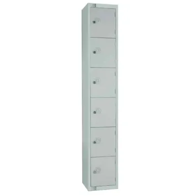 Elite Six Door Manual Combination Locker Locker Grey with Sloping Top