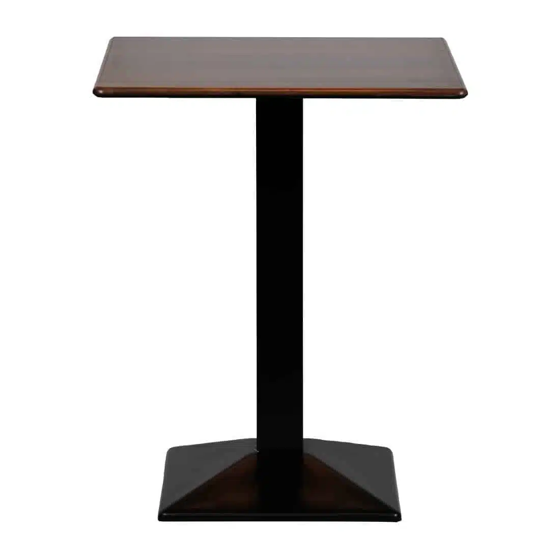 Turin Metal Base 700mm Square Poseur Table with Laminate Top in Walnut - Image 1