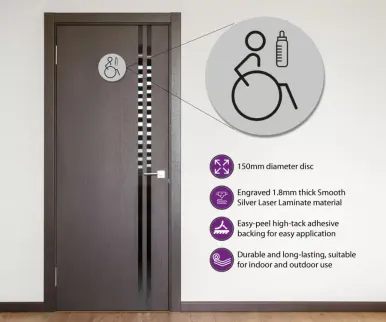 Disabled & Baby Change Toilet Door Symbol Right 150mm