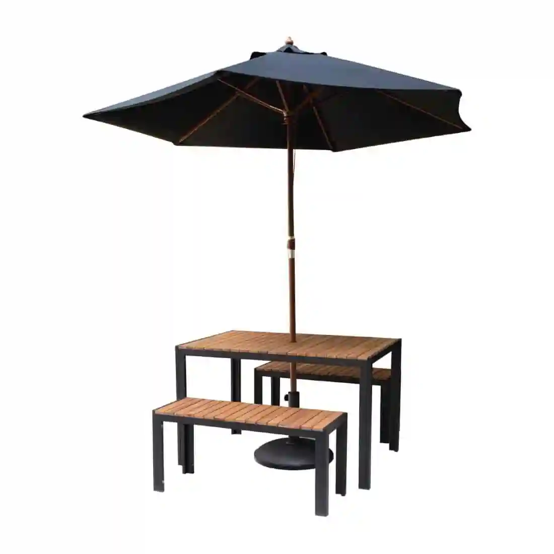 Bolero Acacia Wood and Steel Rectangular Table 1200mm - Image 5