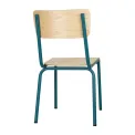 Bolero Cantina Side Chairs with Wooden Seat Pad and Backrest Teal (Pack of 4) - Image 3