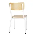 Bolero Cantina Side Chairs with Wooden Seat Pad and Backrest White (Pack of 4) - Image 3