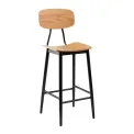 Juna Bar Stool Ply Oak & Black Steel (Pack of 2) - Image 1