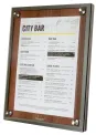 Small Industrial Walnut Menu Stand