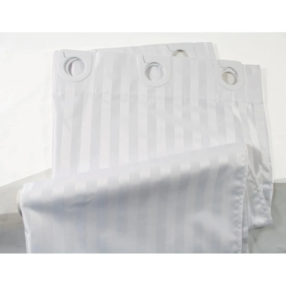 Mitre Comfort Hookless Shower Curtain White
