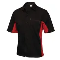 Colour by Chef Works Unisex Contrast Shirt Black and Red - Image 2