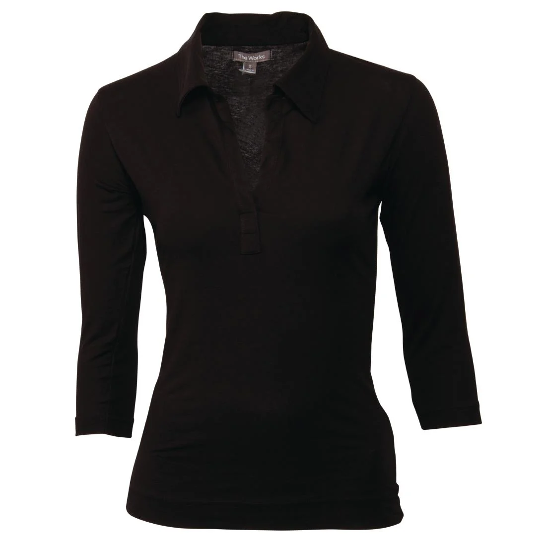 Uniform Works Womens V-Neck T-Shirt Black XS