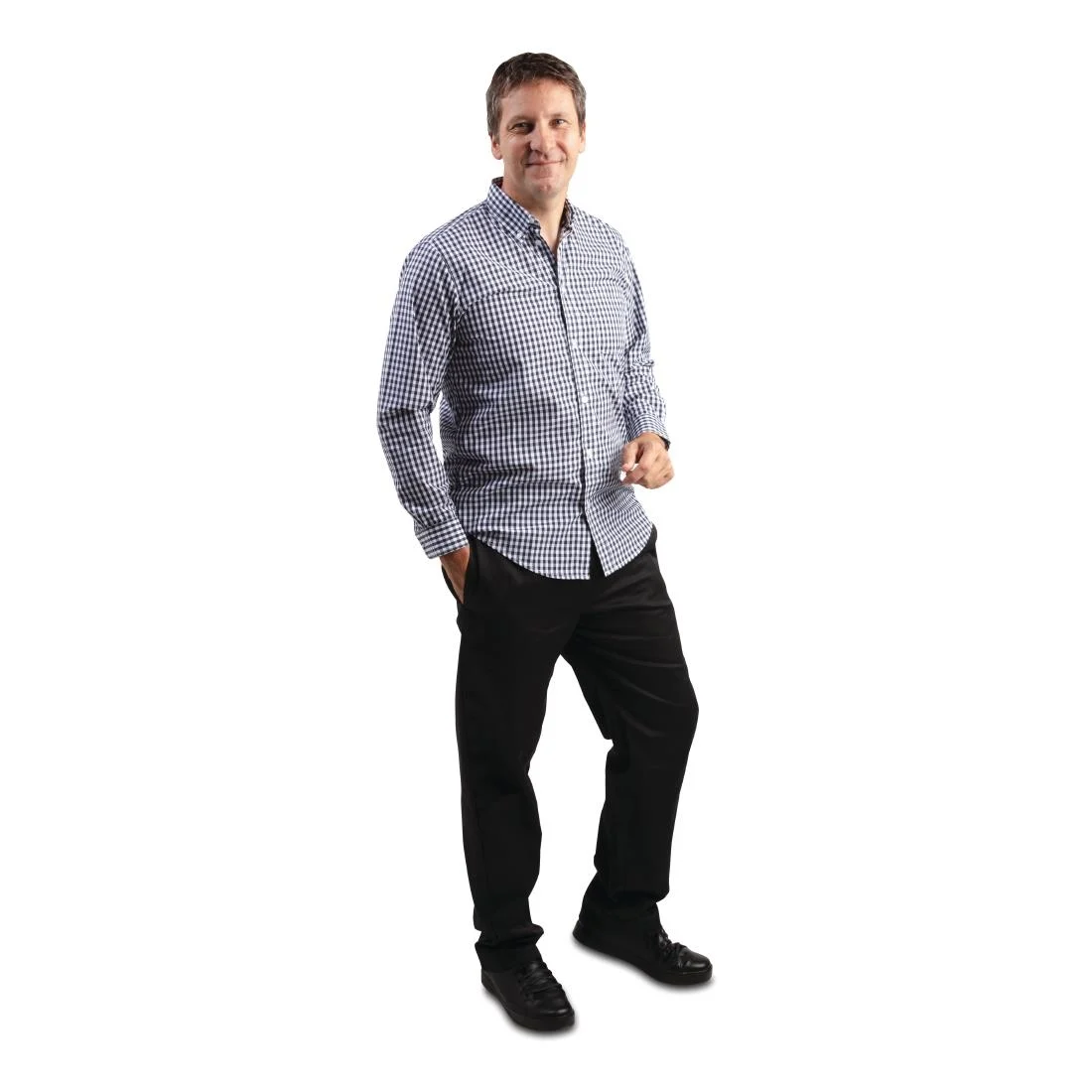 Uniform Works Mens Gingham Shirt Black 2XL