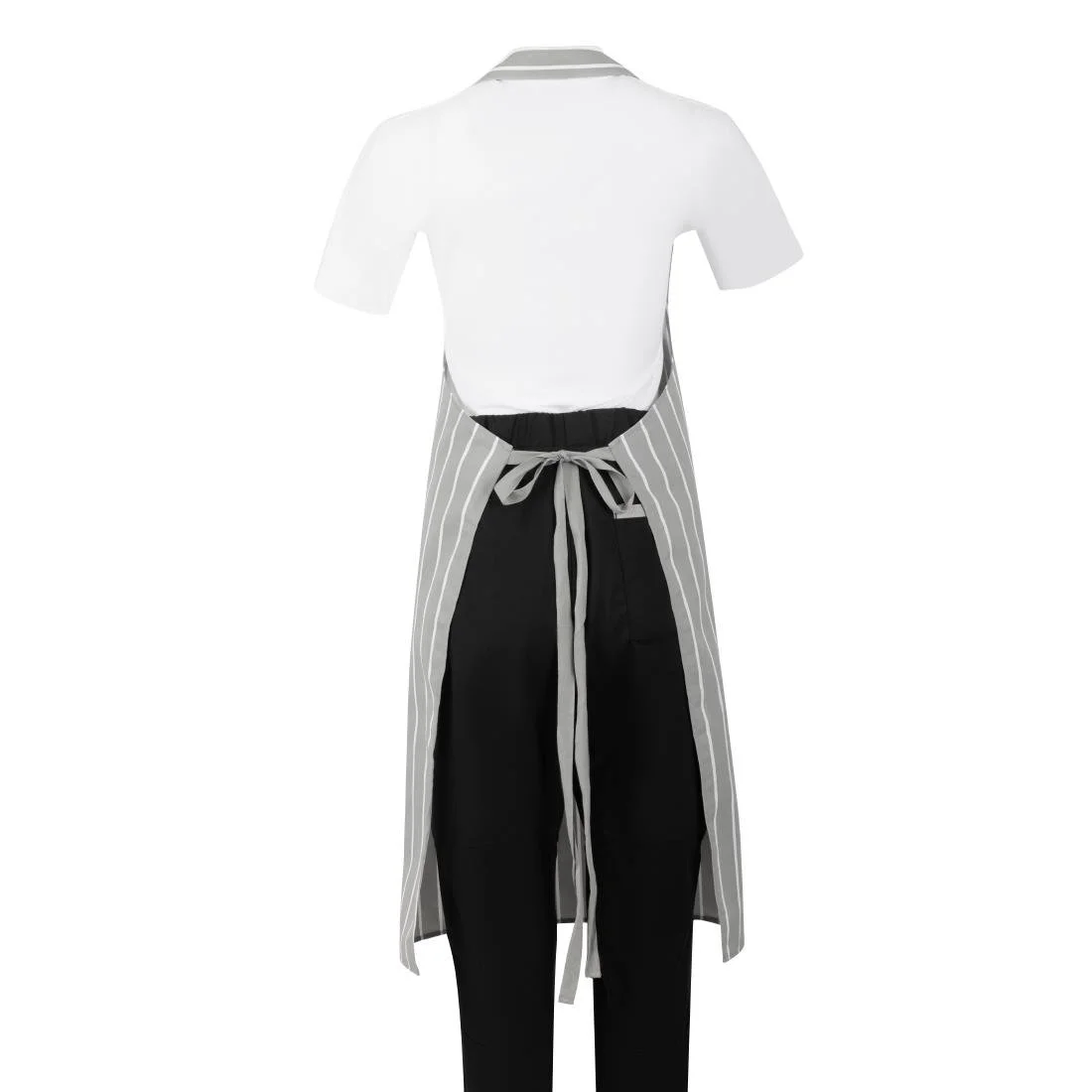 Whites Butchers Stripe Bib Apron Grey/White - Image 5