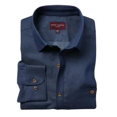 Brook Taverner Mens Jasper Long Sleeve Chambray Shirt