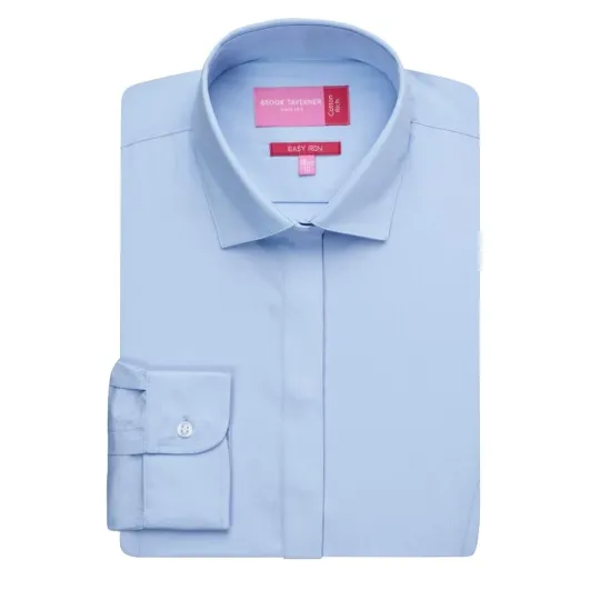Brook Taverner Ladies Long Sleeve Blue Parma Shirt