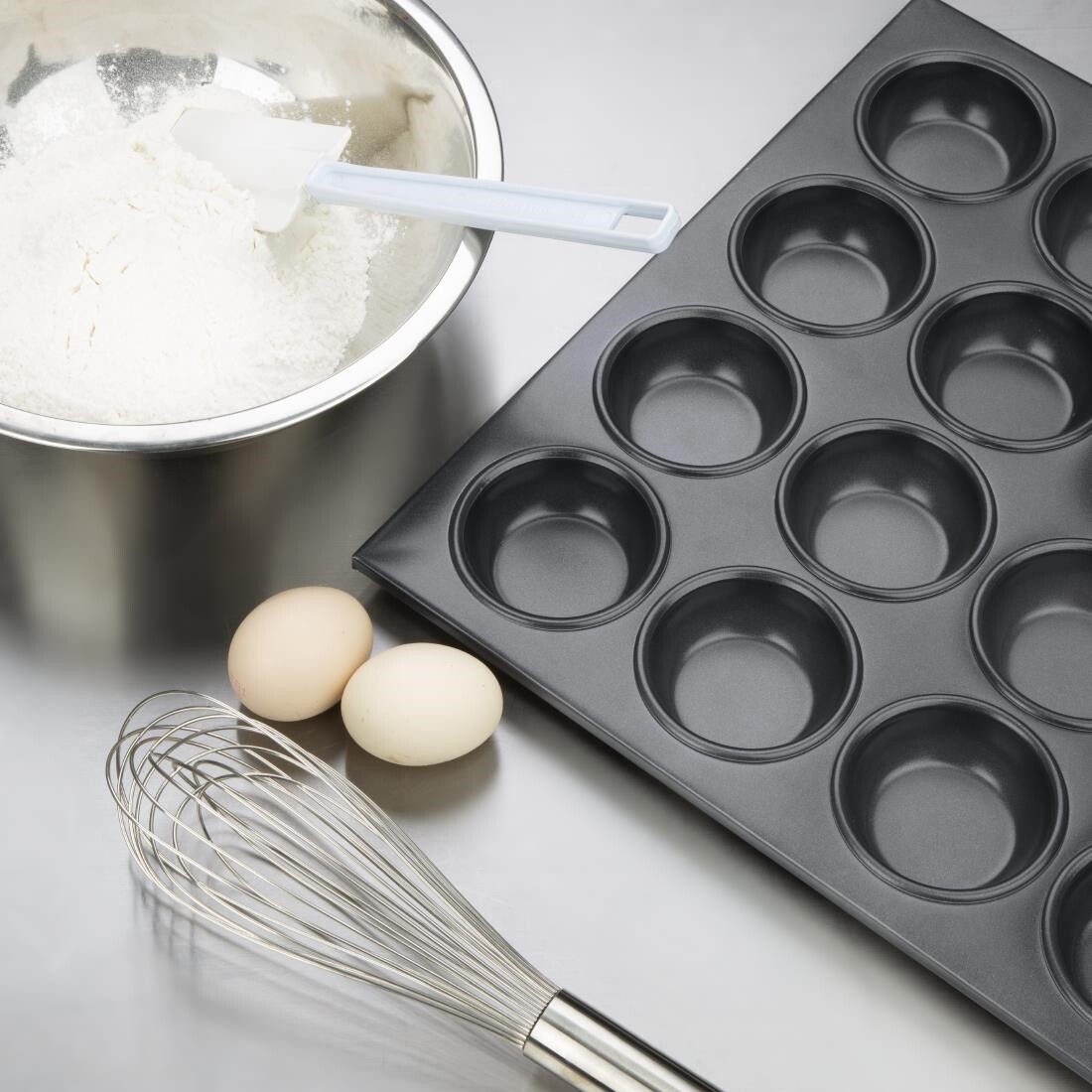 Vogue Aluminium Non-Stick 24 Cup Muffin Tray