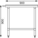 Vogue Stainless Steel Chopping Board Table 900mm