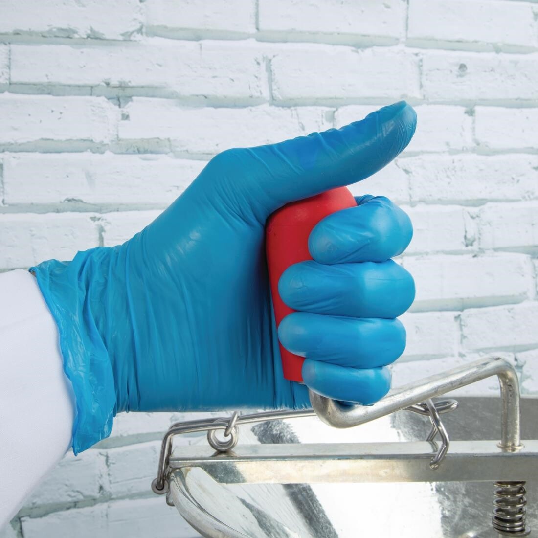 Vogue Vinyl Food Prep Gloves Blue Powder Free Large