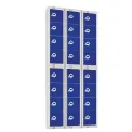 Elite Personal Effects Locker 4 Door Blue Padlock