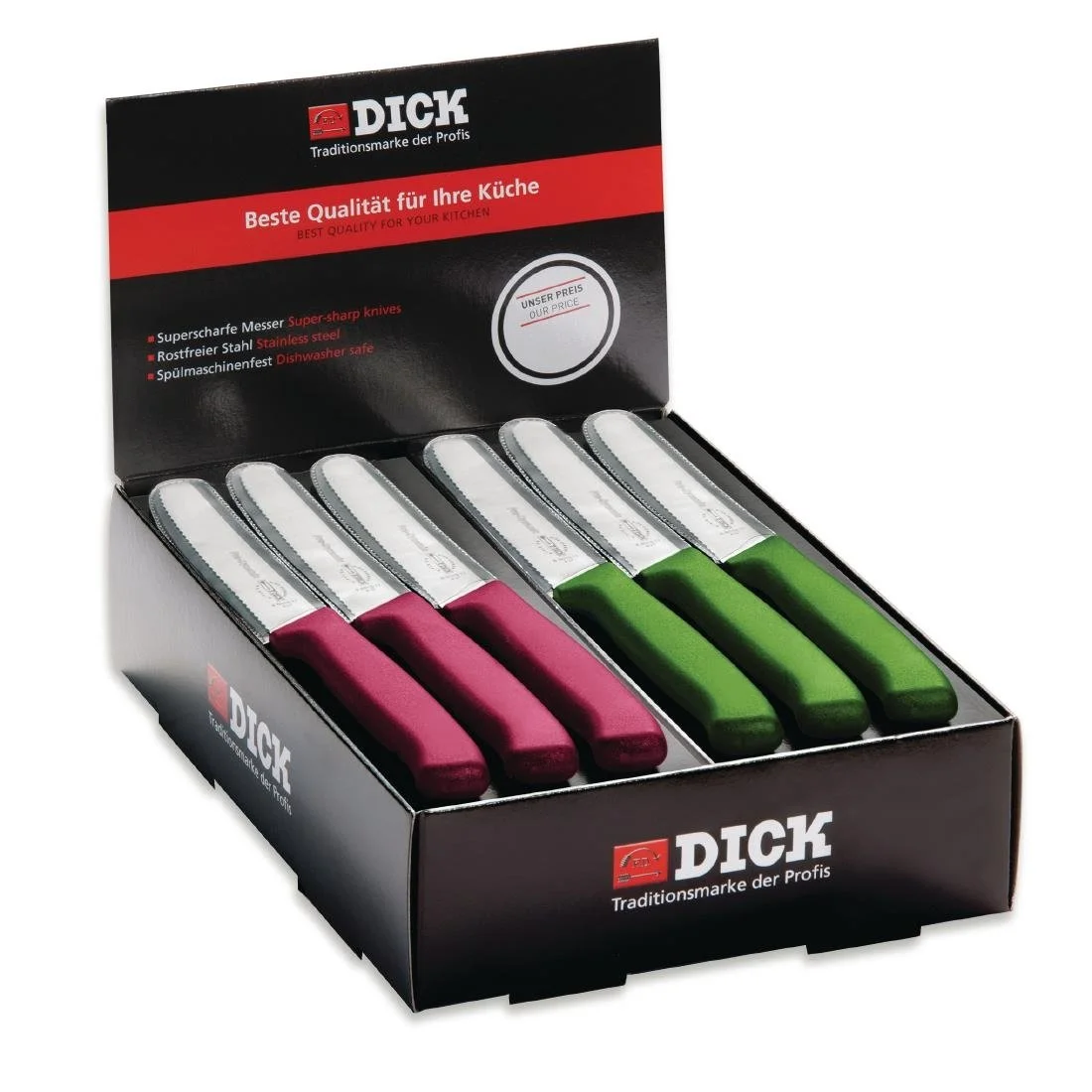 Dick Countertop 40-Piece Utility Knife Box Set Pink and Green